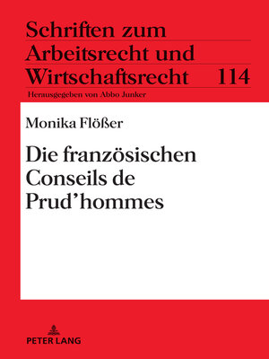 cover image of Die franzoesischen Conseils de Prud'hommes